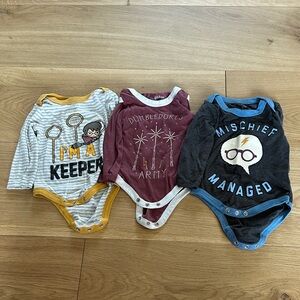 Harry Potter Themed Onesie Trio